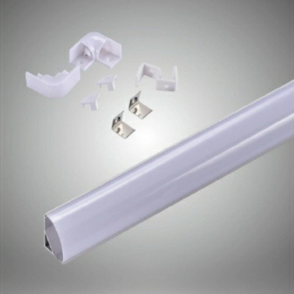 Trade Shop - Profilo Alluminio 2 Mt Angolare Copertura Opaca Per Strip Led Strisce Al-04 -