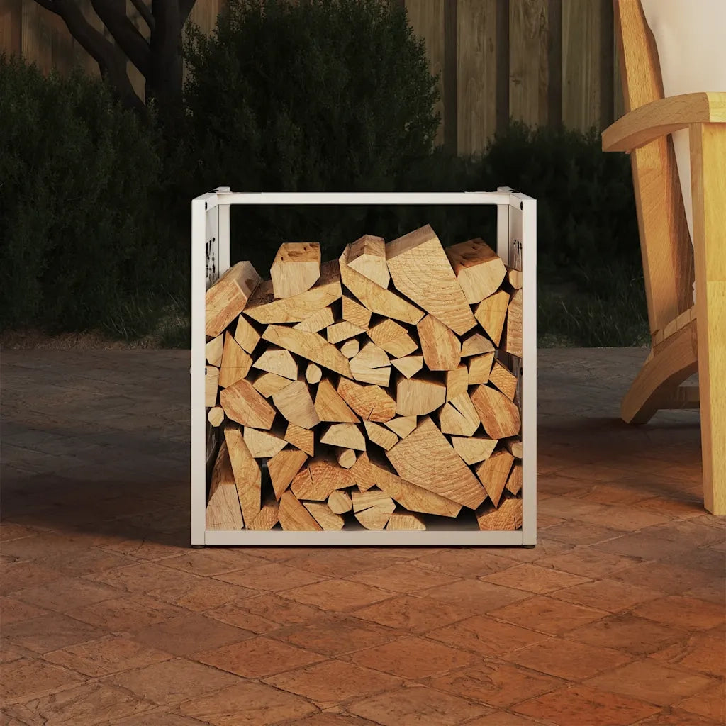 Rastrelliera per Legna da Ardere Bianca 40x40x40 cm CFW7632841