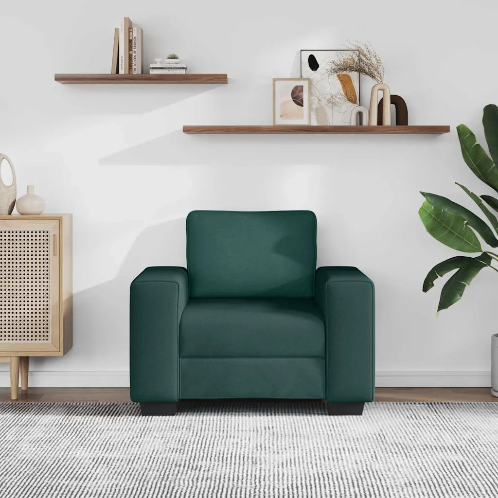 Divano Sedia-Poltrona Verde Scuro 100x77x82 cm in Tessuto