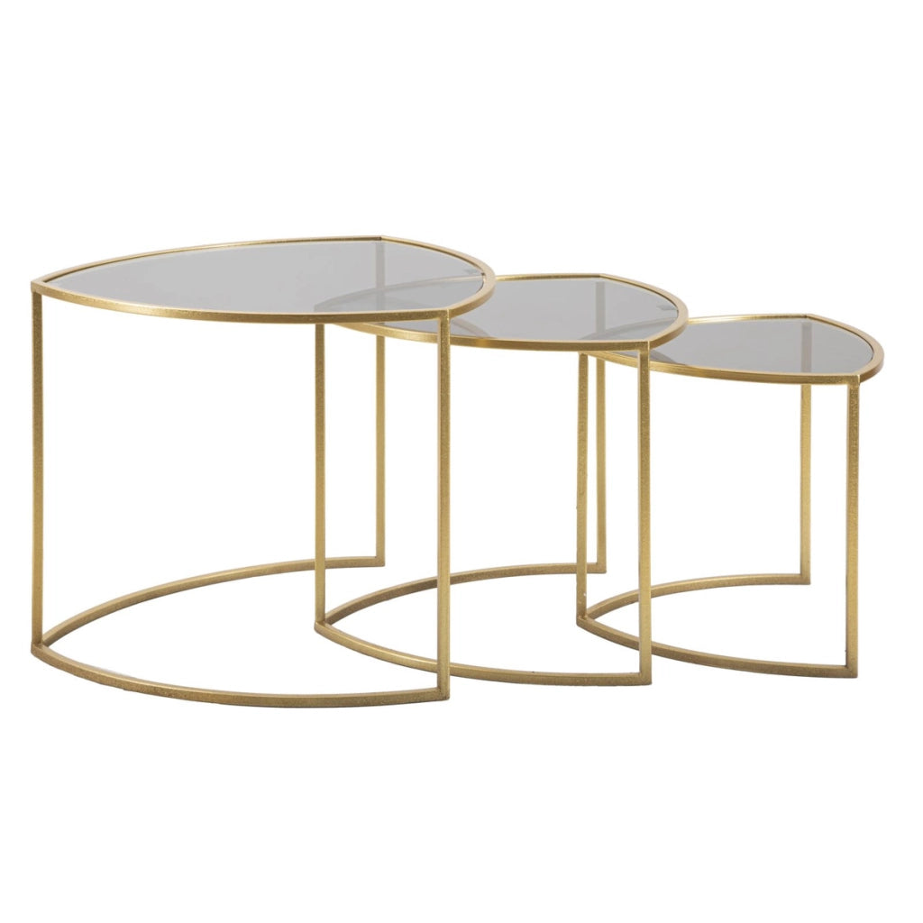 Set di Tavolini VKH553, Oro, Metallo, 60x60x50 cm