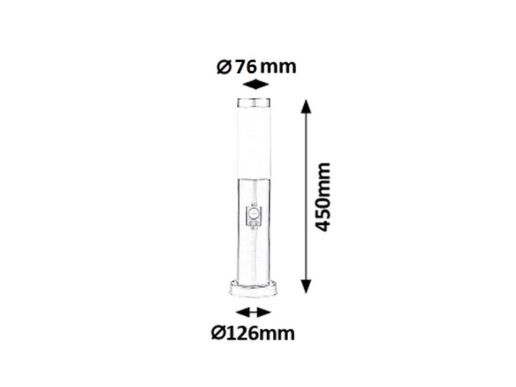Paletto giardino con sensore E27 inox Rabalux 8267