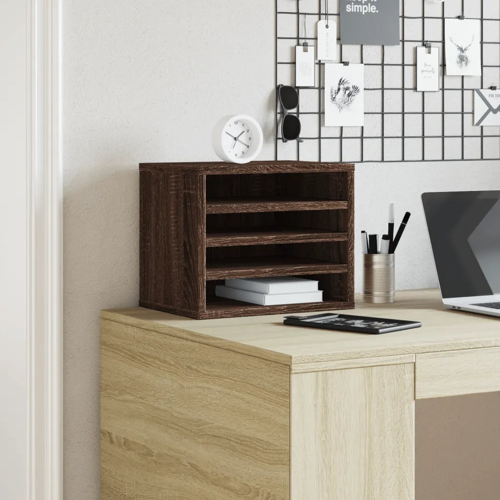 Organizer Scrivania Rovere Marrone 36x26x29,5 Legno Multistrato CFW6409150