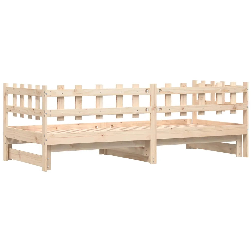 Letto singolo | Letto per adulti | Dormeuse Estraibile 2x(90x200) cm Legno Massello di Pino