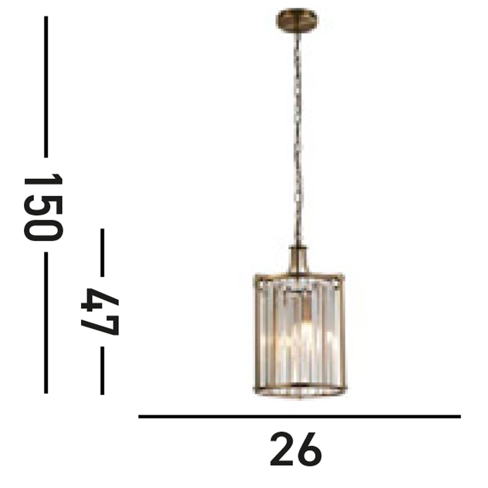 Lampadario Contemporaneo Victoria Acciaio Adjustable Trasparente 2 Luci E14