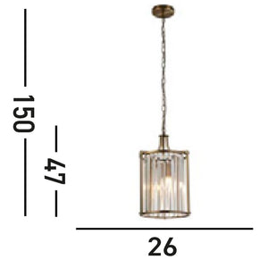 Lampadario Contemporaneo Victoria Acciaio Adjustable Trasparente 2 Luci E14
