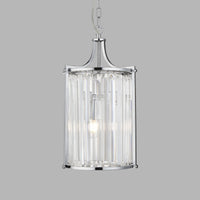 Lampadario Contemporaneo Victoria Acciaio Cromo Vetro 2 Luci E14