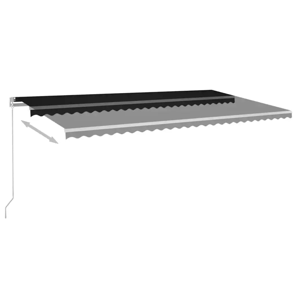 Tenda da Sole Retrattile Manuale con LED 600x300 cm Antracite 3068964