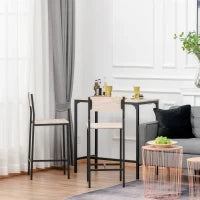 Tavolo da Bar con 2 Sedie, Set da 3 Pezzi in MDF naturale, 89x45x87 cm, Nero