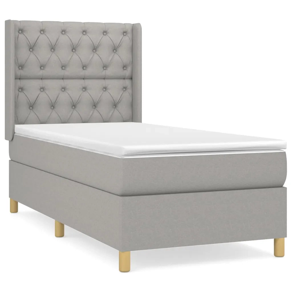 Giroletto a Molle con Materasso Grigio Chiaro 80x200 cm Tessuto 3132185