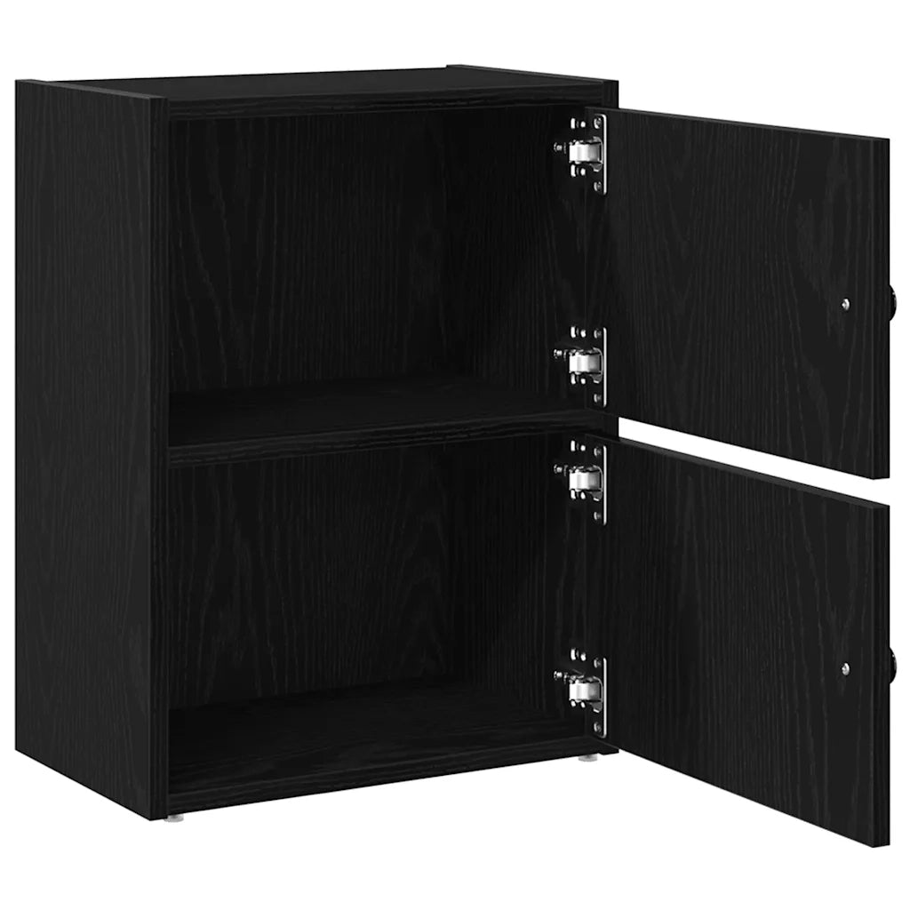 Libreria-Scaffale per Libri-Mobile di Stoccaggio Rovere Nero 40x24x52 cm in Legno Multistrato