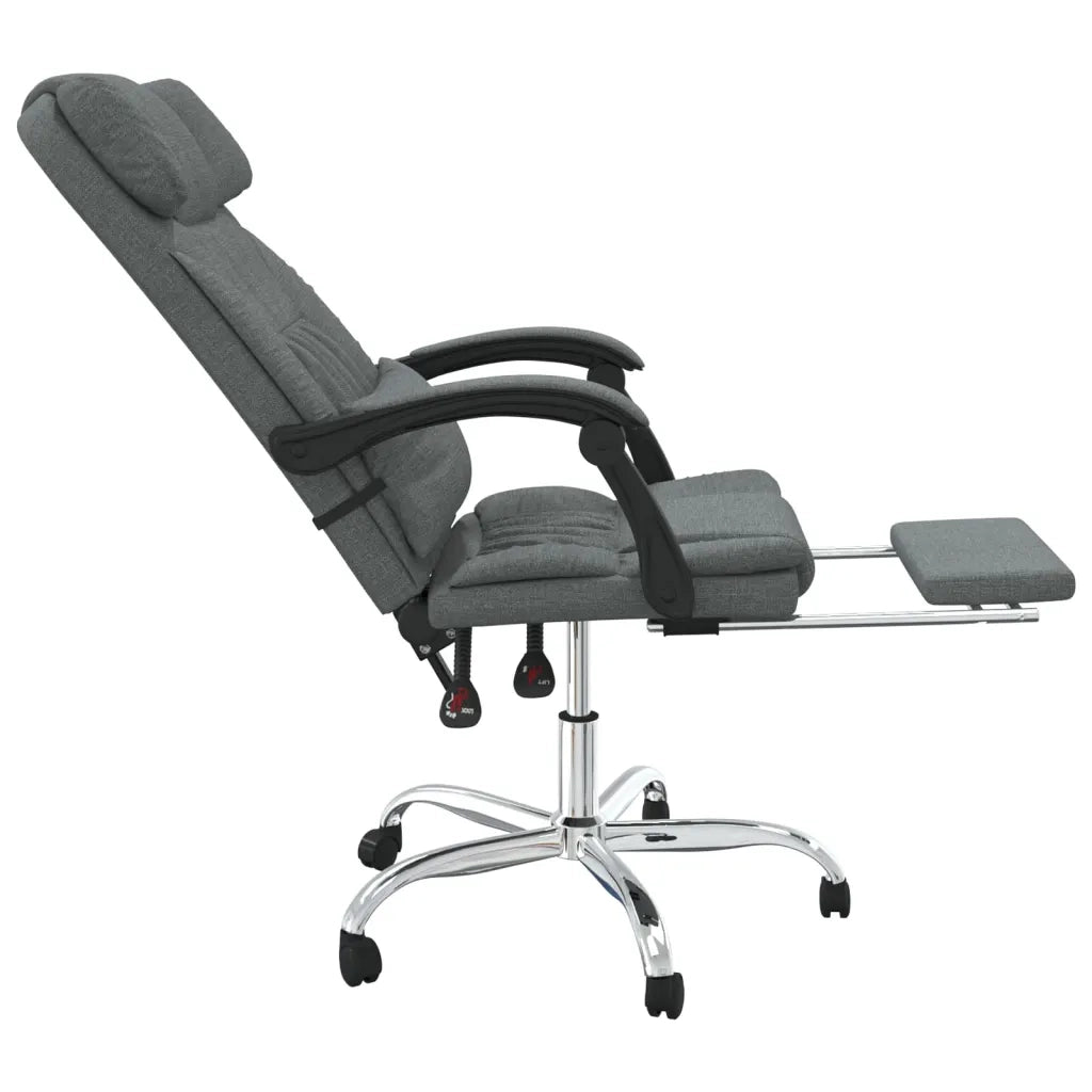 Sedia da Ufficio Massaggio Reclinabile Grigio Scuro in Tessuto cod mxl 5531