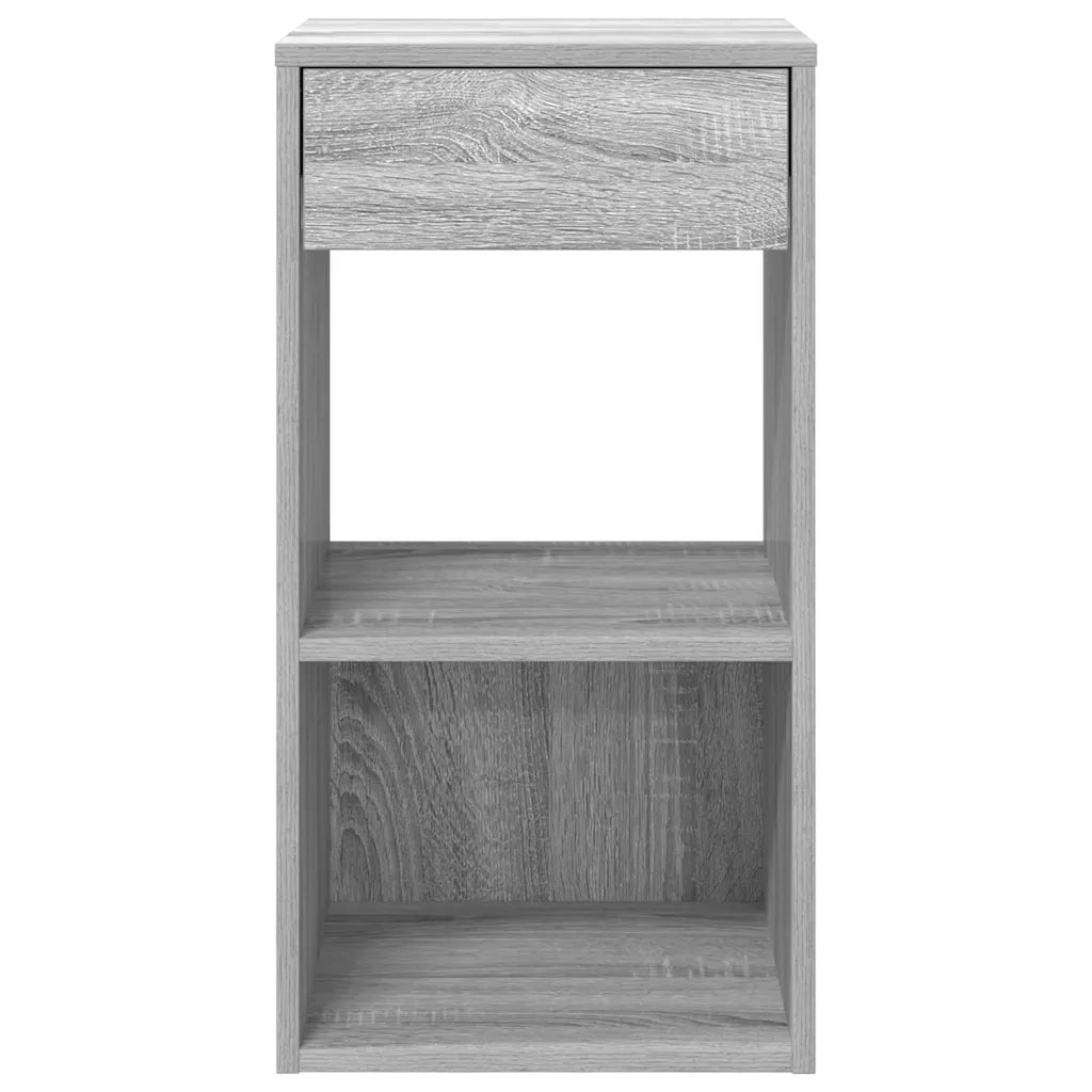 Comodini con Cassetto 2 pz Grigio Sonoma 35x34x66,5 cm