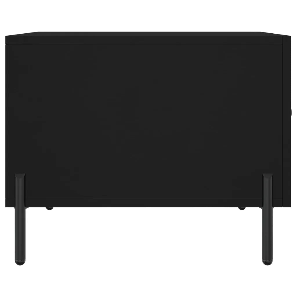 2 pz Tavolini da salotto | Tavolino da caff¨¨ | Tavolino da Soggiorno Neri 50x50x40 cm in Legno Multistrato