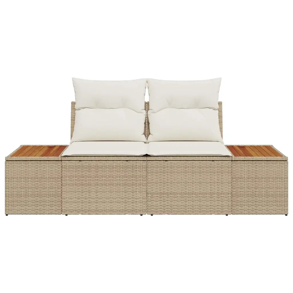 vidaXL Divano da giardino Beige 184 x 62 x 85cm polyrattan