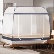 Pannello di protezione anti-zanzare per viaggiatori con due porte - rete portatile - facile da installare - grigio - letto matrimoniale e letto singolo - esterno - 150x200x150cm