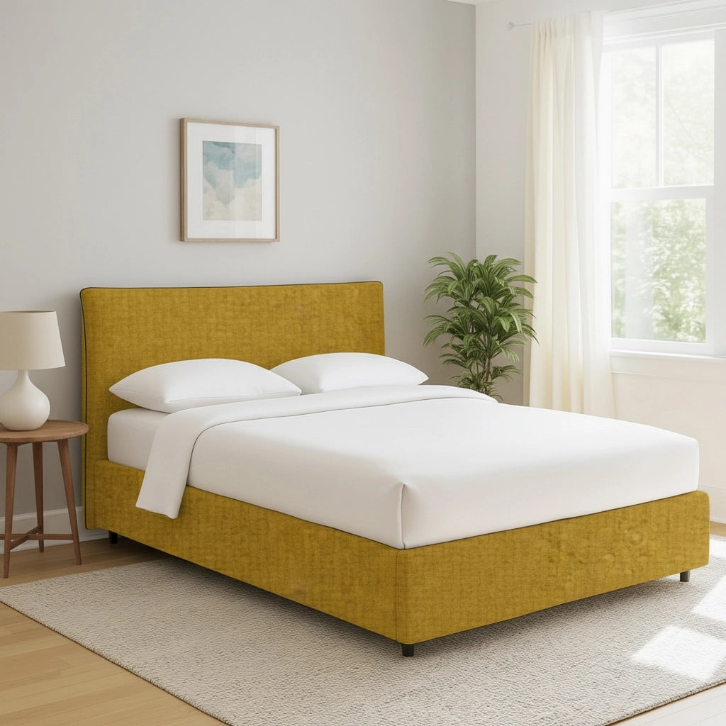 Staines, Letto Singolo Sfoderabile Made in Italy, Giallo Ocra