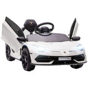 Auto per bambini Lamborghini Aventador ¨C zephmum ¨C Bianco con porte ad ala, musica e clacson