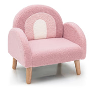 Divano bambini con tessuto morbido schiuma ad alta elasticit¨¤, Sedia imbottita con una capacit¨¤ di peso di 50kg Rosa-Divani per bimbi