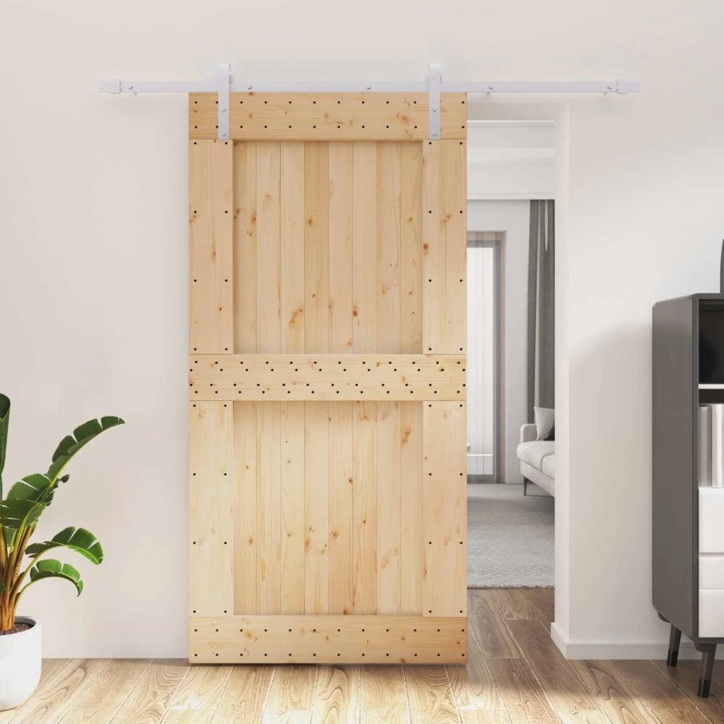Porta scorrevole Naturale e Bianco 100 x 210 cm 3444962