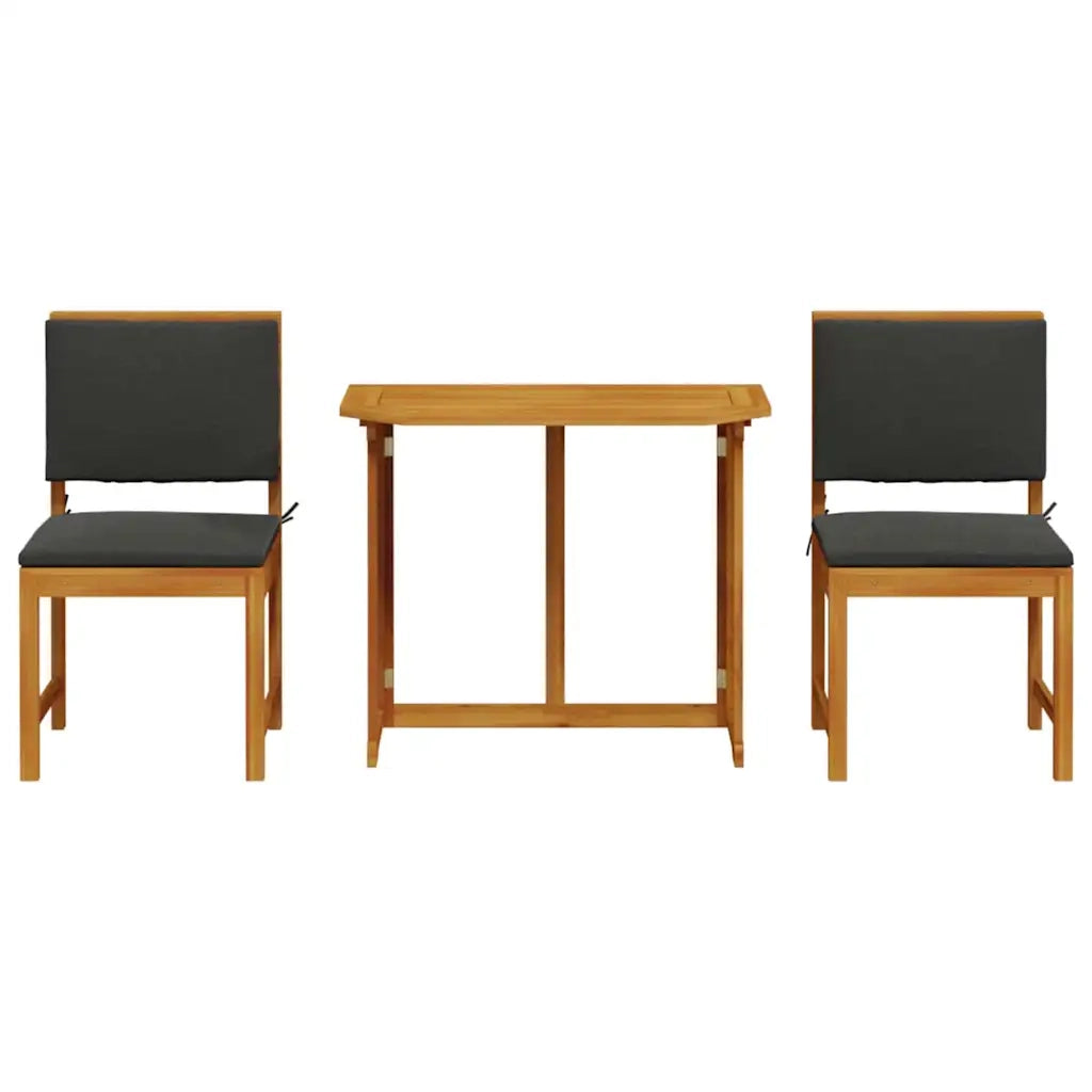 Set Bistro da Giardino 3 pcs Marrone Legno di Acacia Massello 3329112