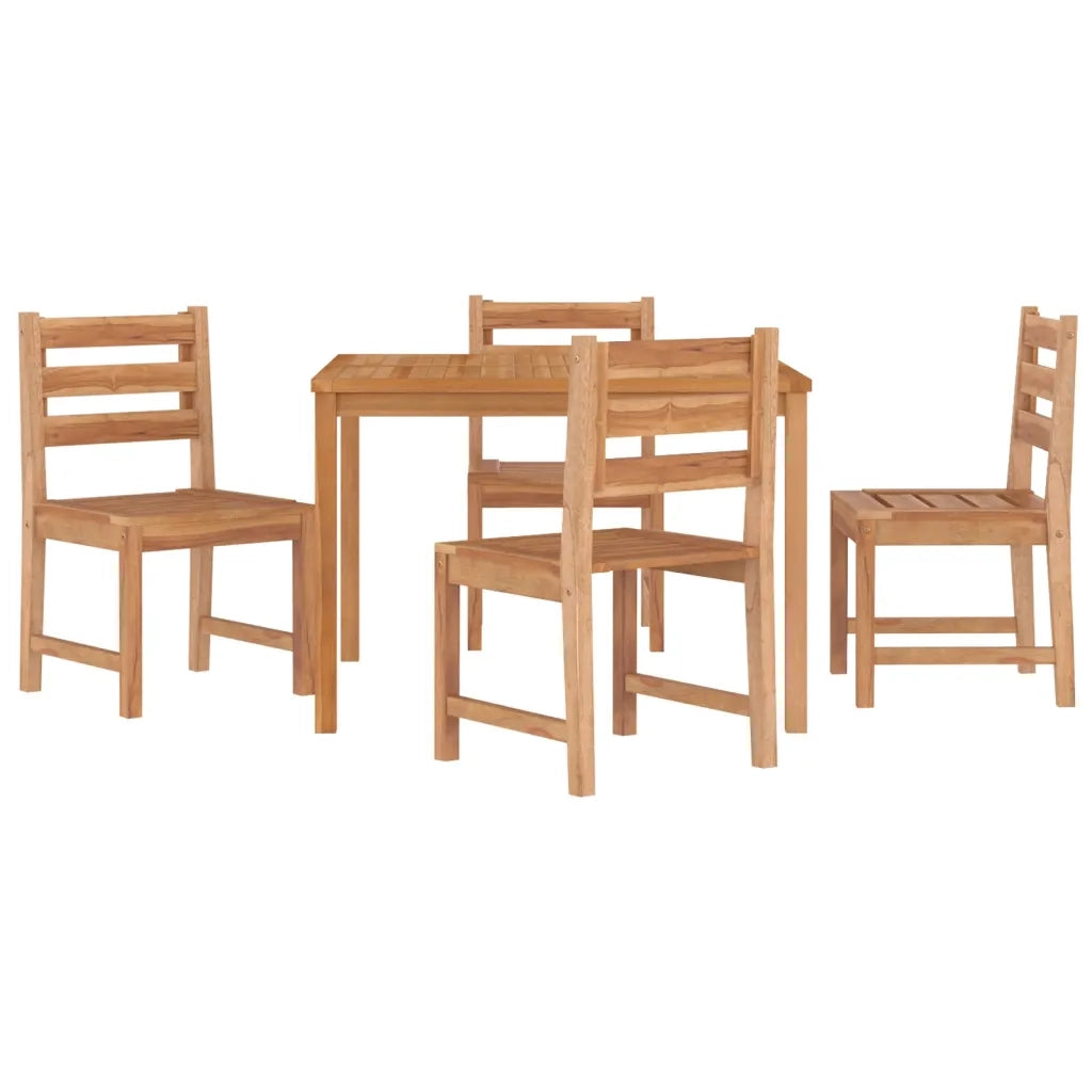 Set da Pranzo per Giardino 5 pz in Legno Massello di Teak 3157180