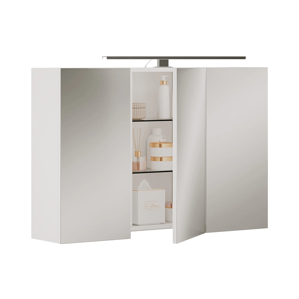 Vicco Specchio contenitore bagno Bianco 90 x 60 cm con illuminazione a LED