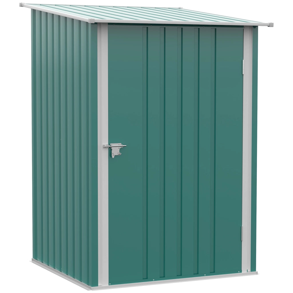 Casetta da giardino in metallo ¨C Xylo ¨C tetto spiovente, porta chiudibile, verde, 100x103x160 cm