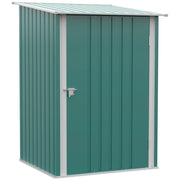 Casetta da giardino in metallo ¨C Xylo ¨C tetto spiovente, porta chiudibile, verde, 100x103x160 cm