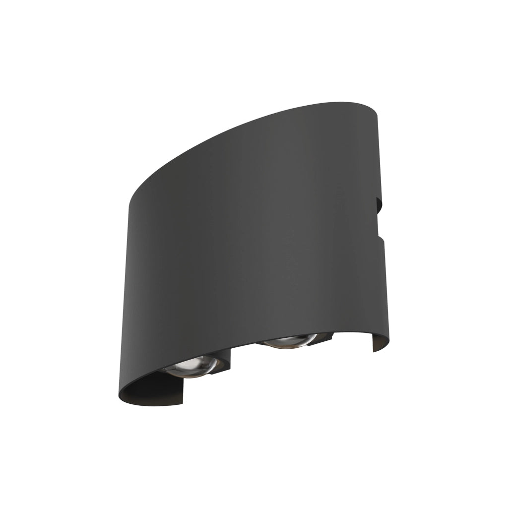 Lampada Da Parete Moderna Da Esterno Metallo Grigio Luce Led 4W Ip54