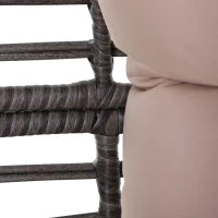 Poltrona da Esterno in Rattan a Goccia Stile Boho con Cuscino, 101x89x156cm Grigio e Beige