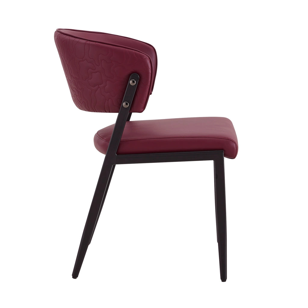 Sedia da pranzo moderna imbottita in PU con struttura in metallo e schienale ergonomico