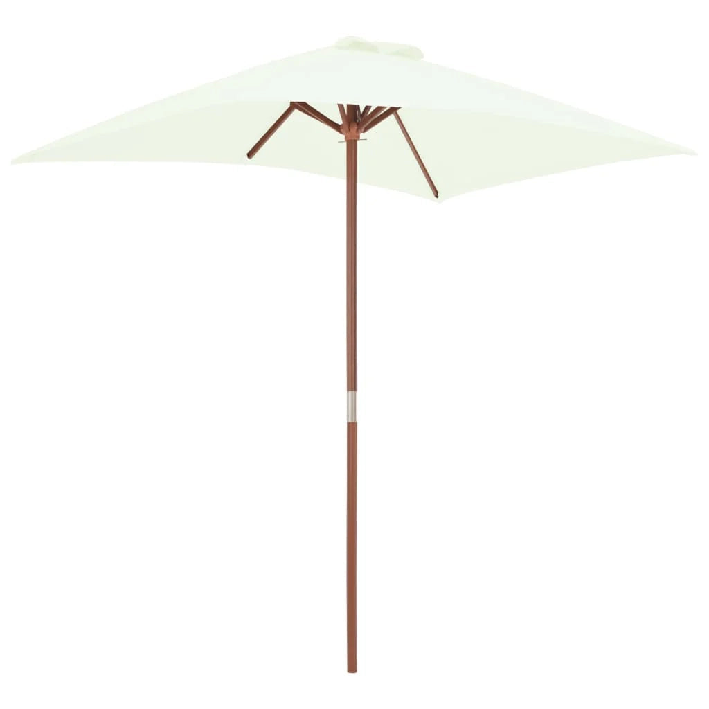 Ombrellone con palo in legno 150 x 200 cm sabbia 02_0008111