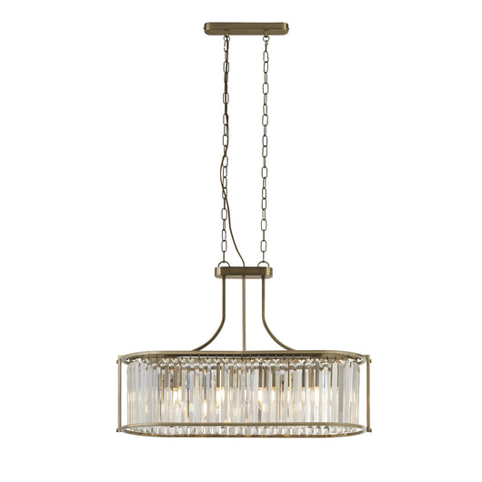 Lampadario Contemporaneo Victoria Acciaio Adjustable Vetro 5 Luci E27