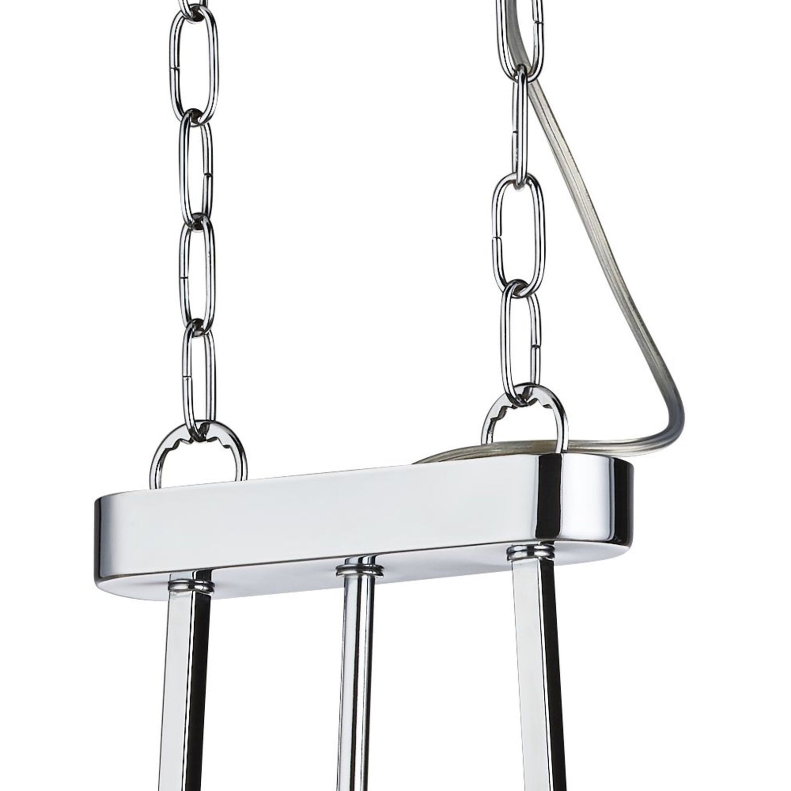 Lampadario Contemporaneo Victoria Acciaio Cromo Vetro 5 Luci E27