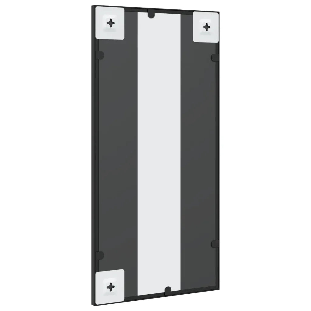 Specchio da Parete-Specchio a Muro-Specchio Decorativo Nero 30x60 cm Rettangolare in Ferro