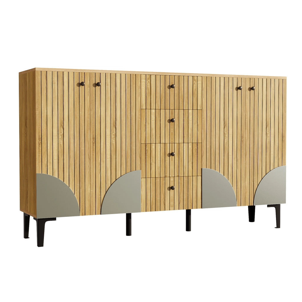 Armadio Moderno in Legno con 4 Ante e 4 Cassetti ¨C Xylo ¨C 160x36x94