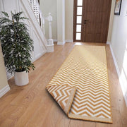 Tapijt geometrico reversibile per interni ed esterni - Oeko-Tex, resistente all'acqua, UV - colore ocra - 80 x 250 cm