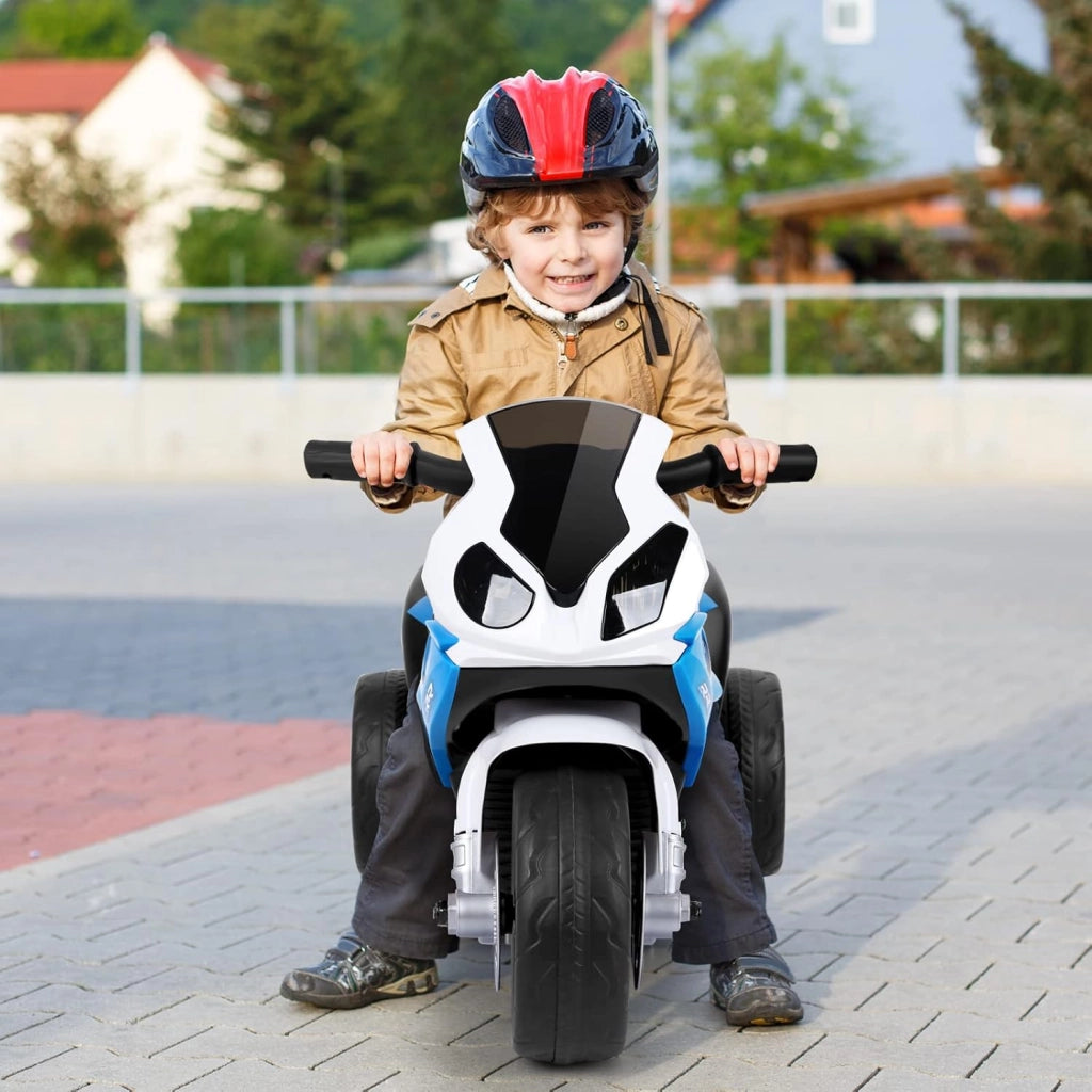 BMW Moto Cavalcabile per Bambini, Moto Giocattolo con Rotelle, Fari, Funzione Musica, Motocicletta a 3 Ruote, Regalo Perfetto per Bambini, 66 x 37 x 44,5 cm (Blu)