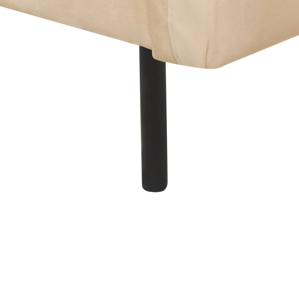 Divano angolare moderno in velluto beige con gambe nere a 4 posti lato destro Stile Retrò Moderno