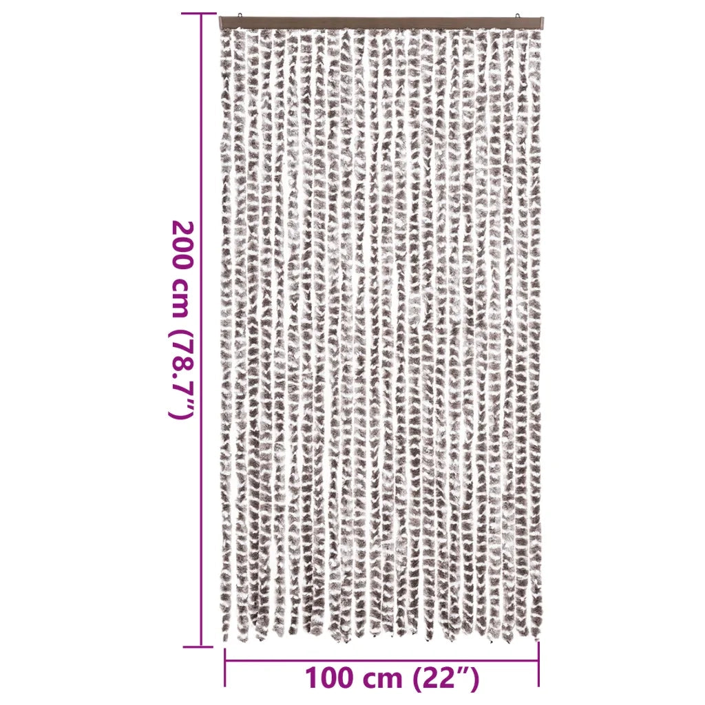 Tenda Antimosche Tortora e Bianca 100x200 cm in Ciniglia CFW7851490