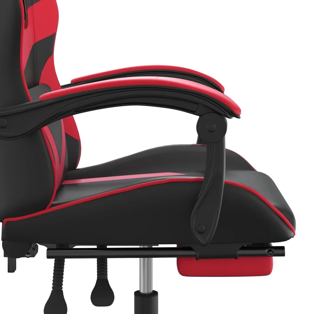 Sedia da Gaming con Poggiapiedi Nero e Rosso in Similpelle 3143855