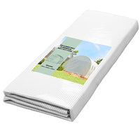 Telo per Serra 4x3x2 m con 8 Finestre Porta Avvolgibile e Bordi Interrati in PE Bianco