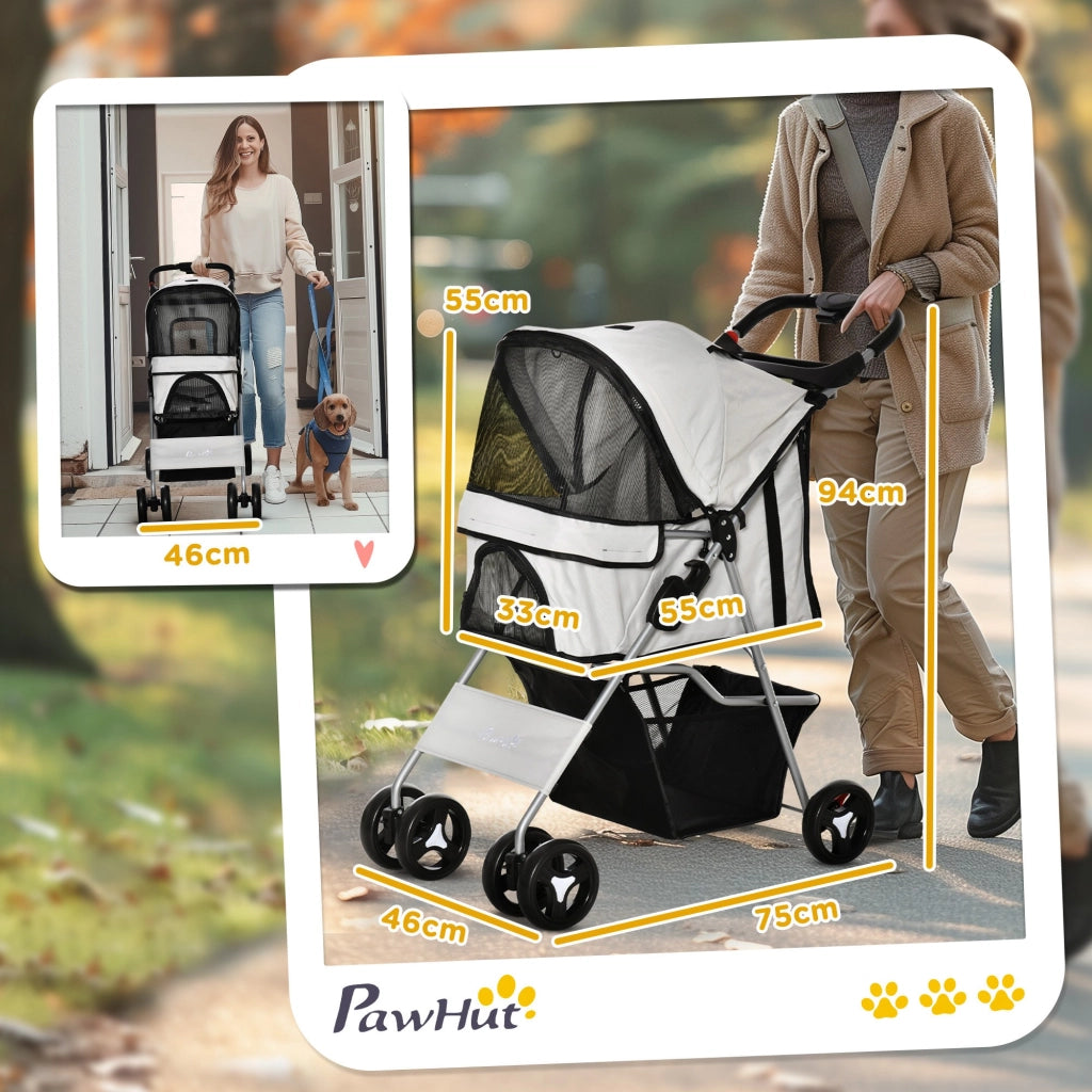 Carrello per cani pieghevole impermeabile ¨C zephmum ¨C 77x45x99,5 cm grigio