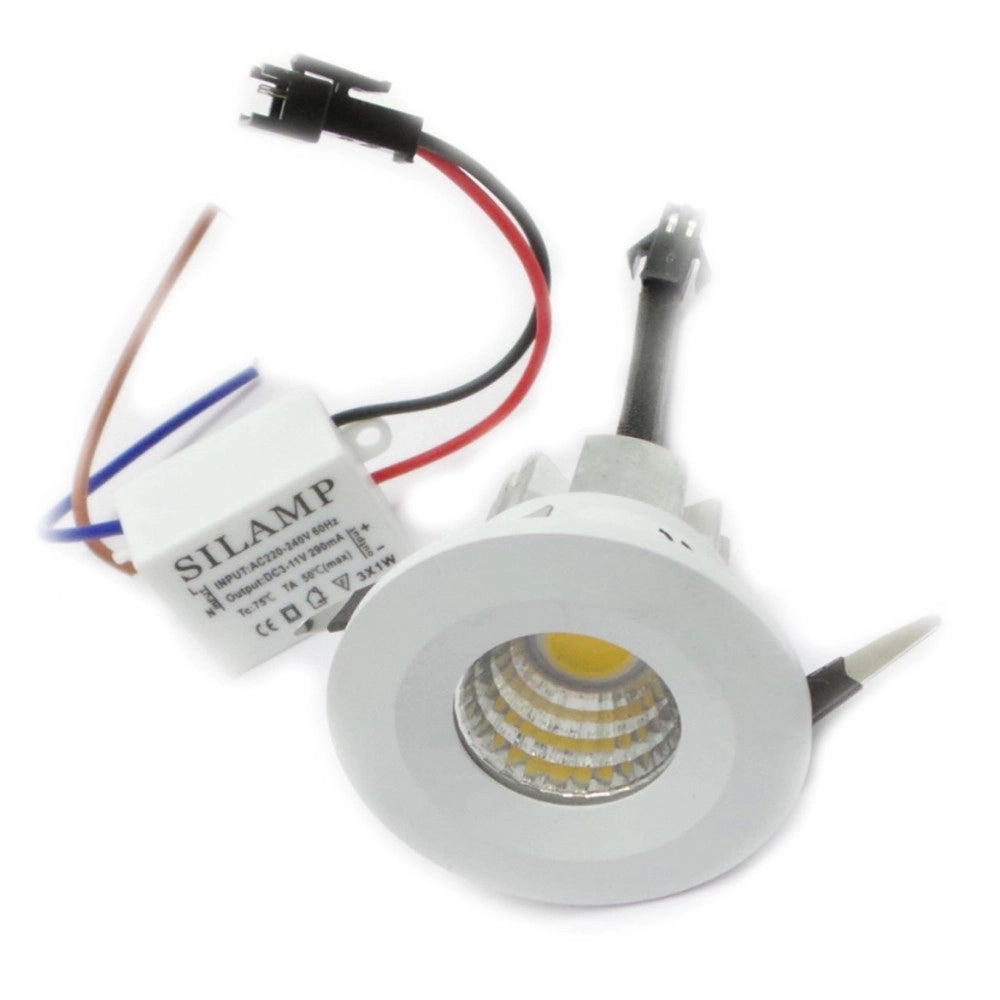 Trade Shop - Mini Faretto Led Da Incasso 3w Cob 40mm Spot Incasso Molla Luce Calda Fredda -