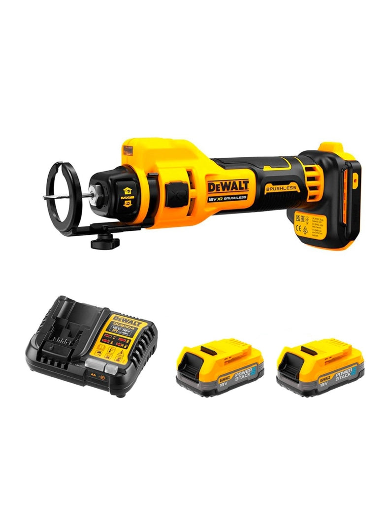 Sega da taglio per cartongesso DeWALT DCE555E2-SK (2 x 1,7 Ah Powerstack + DCB1104)
