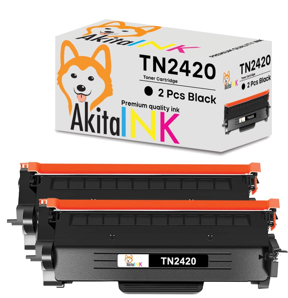 Toner TN2420 Compatibile Brother Kit 2 pezzi AkitaINK