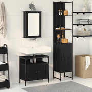 Set di mobili da bagno 3 pezzi in legno ingegnerizzato rovere nero