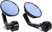 Specchio di retrovisore unico - Visore girevole - IP65 impermeabile - Resistente all'ossidazione - Diametro 7,7 cm - Adatto per manubrio da 22 mm - Specchio per motocicletta