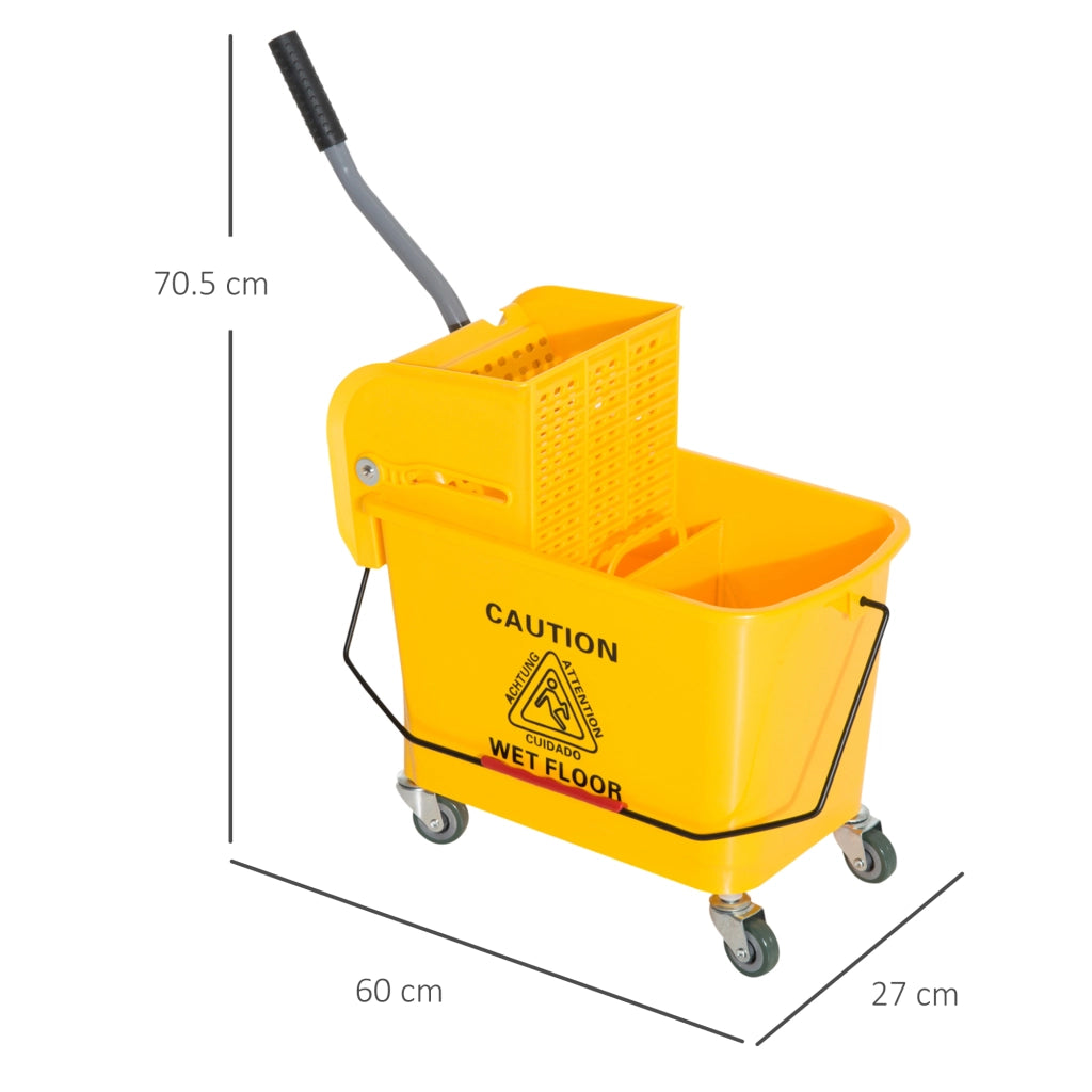 SECCHIO PORTAMOCIO 20 L CON STRIZZATORE, 60x27x70,5 cm, Giallo