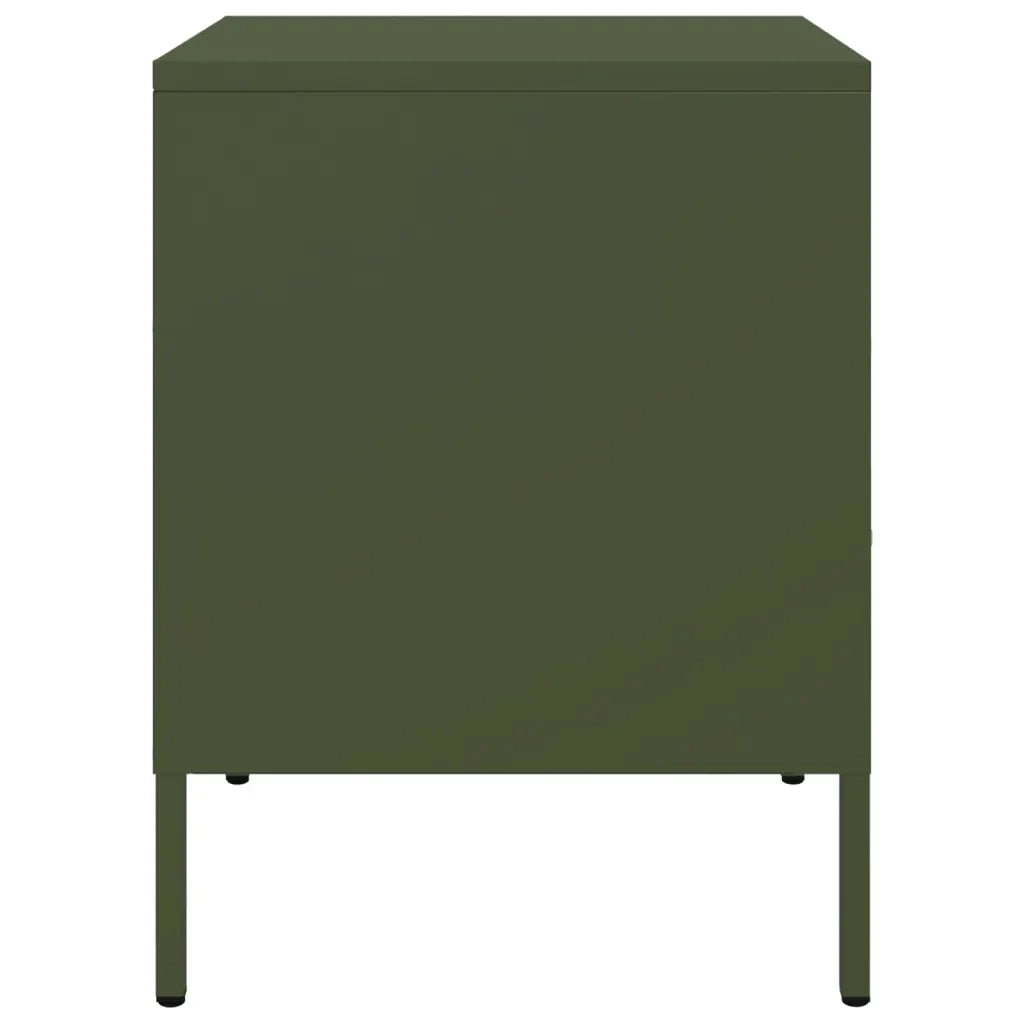 Comodini 2 pz Verde Oliva 36x39x50,5 cm in Acciaio 843063